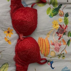 Victoria's Secret Vibrant Red Lace Bra